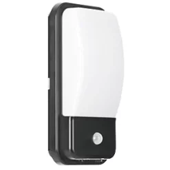Enlite UtiliteX Outdoor Rectangular LED Security Bulkhead With PIR Sensor Black 10W 880lm