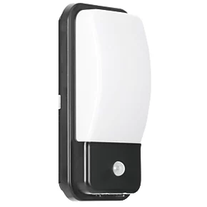 Enlite UtiliteX Outdoor Rectangular LED Security Bulkhead With PIR Sensor Black 10W 880lm 1 Enlite UtiliteX Outdoor Rectangular LED Security Bulkhead With PIR Sensor Black 10W 880lm