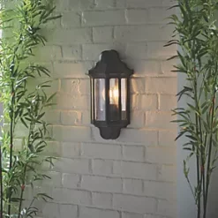 LAP Outdoor Half Lantern Wall Light Satin Black -Outdoor Lighting Sales 148PG A3