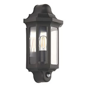 LAP Outdoor Half Lantern Wall Light With PIR Sensor Satin Black 1 LAP Outdoor Half Lantern Wall Light With PIR Sensor Satin Black