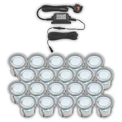 LAP Coldstrip 30mm Outdoor Blue LED Recessed Deck Light Kit Blue 10W 20 Pack