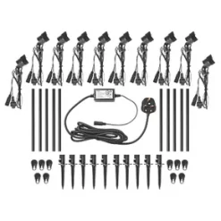 Decca Outdoor LED Spike Light Kit Black 6W 280lm 10 Pack -Outdoor Lighting Sales 1979X A2