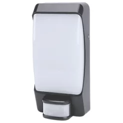 LAP Indoor & Outdoor Square LED Bulkhead With PIR Sensor Black 12W 800lm