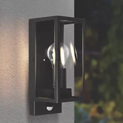 Luceco Outdoor LED Decorative External Wall Lantern With PIR & Photocell Sensor Black 7W 810lm -Outdoor Lighting Sales 306PV A5