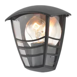 Zinc Perdita Outdoor Half Wall Lantern Black