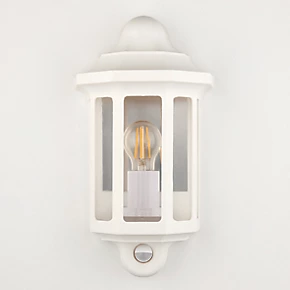 LAP Outdoor Half Lantern Wall Light With PIR Sensor White 2 LAP Outdoor Half Lantern Wall Light With PIR Sensor White - Image 2