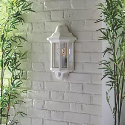 LAP Outdoor Half Lantern Wall Light With PIR Sensor White 6 LAP Outdoor Half Lantern Wall Light With PIR Sensor White -Outdoor Lighting Sales 430PG A2