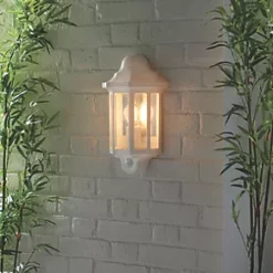 LAP Outdoor Half Lantern Wall Light With PIR Sensor White 7 LAP Outdoor Half Lantern Wall Light With PIR Sensor White -Outdoor Lighting Sales 430PG A3