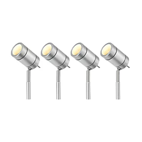 Vista Outdoor LED Spike Light Kit Brushed Silver 12W 420lm 4 Pack 2 Vista Outdoor LED Spike Light Kit Brushed Silver 12W 420lm 4 Pack - Image 2