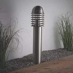 LAP Shutter 650mm Outdoor Post Light Brushed Stainless Steel -Outdoor Lighting Sales 442PG A2