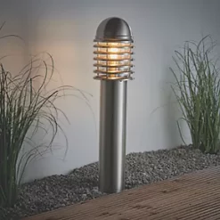 LAP Shutter 650mm Outdoor Post Light Brushed Stainless Steel -Outdoor Lighting Sales 442PG A3