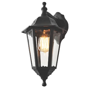 Zinc BIANCA Outdoor Up / Down Lantern Wall Light Black 2 Zinc BIANCA Outdoor Up / Down Lantern Wall Light Black - Image 2