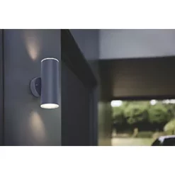 LAP Candiac Outdoor LED Up & Down Wall Light Charcoal Grey 8.6W 2 x 350lm -Outdoor Lighting Sales 4732X A2