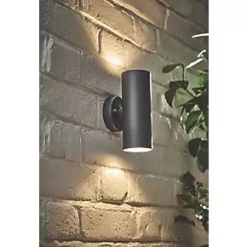 LAP Candiac Outdoor LED Up & Down Wall Light Charcoal Grey 8.6W 2 x 350lm -Outdoor Lighting Sales 4732X A3