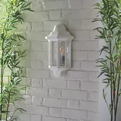 LAP Outdoor Half Lantern Wall Light Matt White -Outdoor Lighting Sales 495PG A2