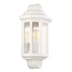 LAP Outdoor Half Lantern Wall Light Matt White
