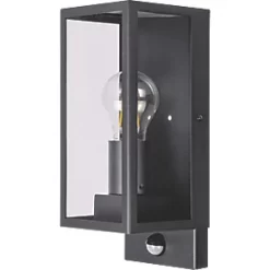 Luceco Outdoor LED Decorative External Wall Lantern With PIR & Photocell Sensor Slate Grey 7W 810lm