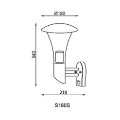 Outdoor Cone Wall Light With PIR Sensor Stainless Steel Effect -Outdoor Lighting Sales 55344 A2