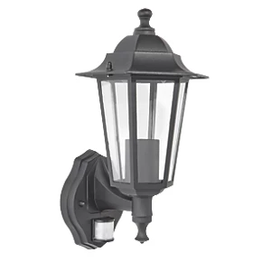 Outdoor Coach Lantern With PIR Sensor Matt Black 1 Outdoor Coach Lantern With PIR Sensor Matt Black