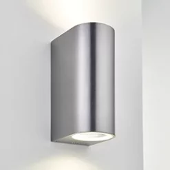 LAP Outdoor Up & Down Wall Light Brushed Aluminium -Outdoor Lighting Sales 584JK A5
