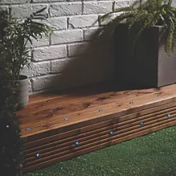 LAP Apollo Blue 15mm Outdoor LED Deck Light Kit Polished Stainless Steel 2.6W 10 x 0.8lm 10 Pack -Outdoor Lighting Sales 600FX A3