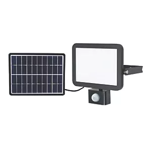 LAP RB0258A Outdoor LED Solar Floodlight With PIR Sensor Black 1200lm 1 LAP RB0258A Outdoor LED Solar Floodlight With PIR Sensor Black 1200lm