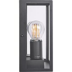 Luceco Outdoor LED Flush-Mounted Decorative Wall Lantern Slate Grey 7W 810lm -Outdoor Lighting Sales 617PV A2