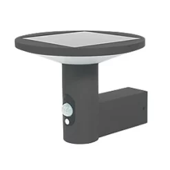 4lite Outdoor LED Solar Wall Light With PIR Sensor Graphite 210lm