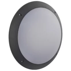 Seran Outdoor Round LED Bulkhead Matt Black 12W 1000lm