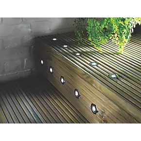 LAP Coldstrip 30mm Outdoor LED Recessed Deck Light Kit Brushed Chrome 4.4W 10 x 19.5lm 10 Pack 1 LAP Coldstrip 30mm Outdoor LED Recessed Deck Light Kit Brushed Chrome 4.4W 10 x 19.5lm 10 Pack