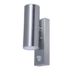 LAP Outdoor LED Wall Light With PIR Sensor Silver 9W 760lm