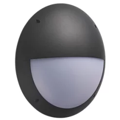 Outdoor Round LED Bulkhead Matt Black 12W 1000lm
