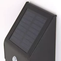 LAP Solar Outdoor LED Solar Bulkhead With PIR Sensor Matt Black 40lm -Outdoor Lighting Sales 9162F A3