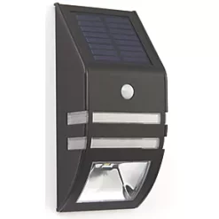 LAP Solar Outdoor LED Solar Bulkhead With PIR Sensor Matt Black 40lm