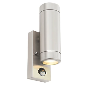 Barracuda Outdoor Up & Down Wall Light With PIR Sensor Brushed Stainless Steel 1 Barracuda Outdoor Up & Down Wall Light With PIR Sensor Brushed Stainless Steel