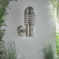 LAP Shutter Outdoor Wall Light With PIR Sensor Brushed Stainless Steel -Outdoor Lighting Sales 930PG A4