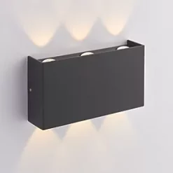 LAP Outdoor LED Tri-Light Up & Down Wall Light Textured Black 7.5W 550lm -Outdoor Lighting Sales 962JK A2