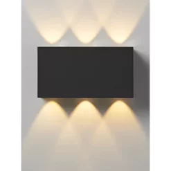 LAP Outdoor LED Tri-Light Up & Down Wall Light Textured Black 7.5W 550lm -Outdoor Lighting Sales 962JK A3