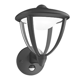 Philips Robin Outdoor LED Wall Lantern with PIR Black 4.5W 430lm 1 Philips Robin Outdoor LED Wall Lantern with PIR Black 4.5W 430lm