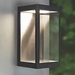 LAP Angel Outdoor LED Rectangular Frame Lantern Black 11W 400lm -Outdoor Lighting Sales 983PG A3
