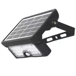 Luceco Outdoor LED Solar Wall Light With PIR Sensor Black 550lm